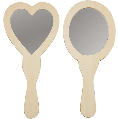Décorez votre miroir à main en bois, 2e. 25 cm