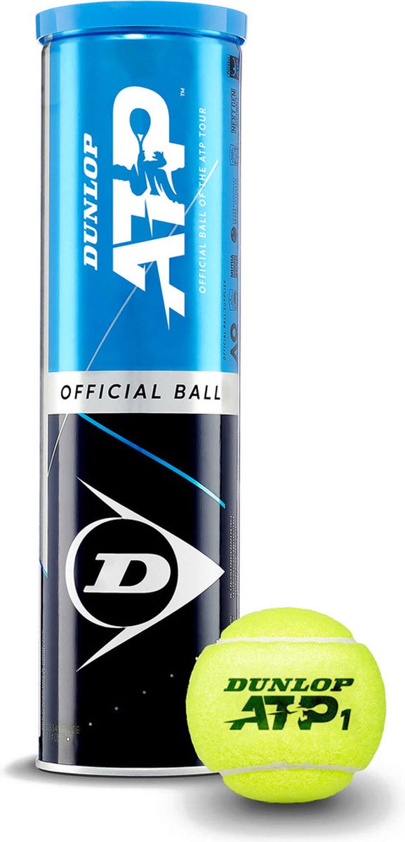 Dunlop atp - balles de tennis - jaune - boîte de 4