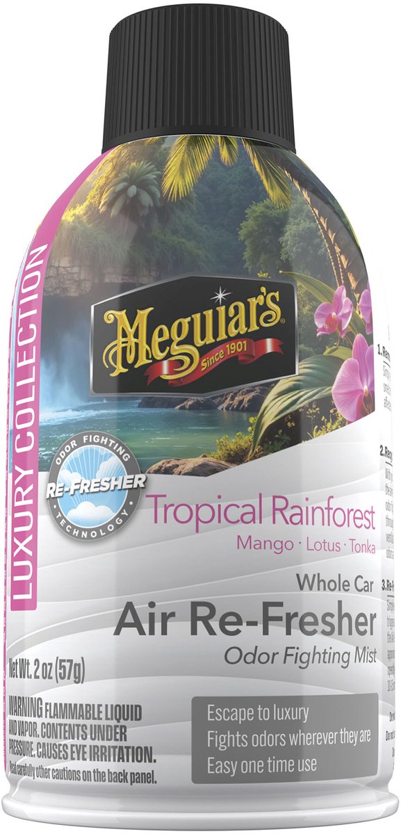 Meguiar's Désodorisant Meguiar's Tropical Escape – Désodorisant pour voiture – Réduit les odeurs indésirables – Pour intérieur de véhicule