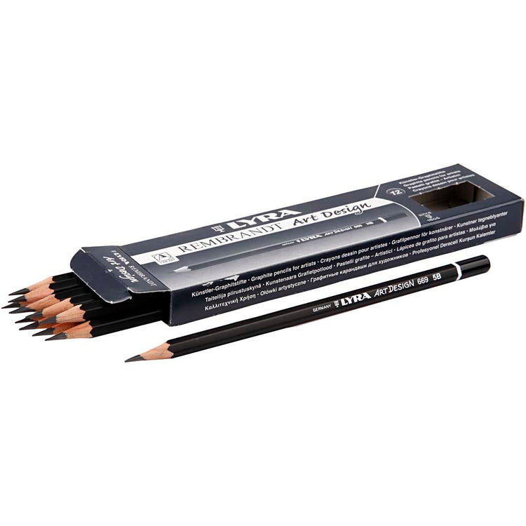 Crayons de dessin de conception d'art lyra, D 6,9 mm, 6b, remplissage de 1,8 mm, 12 pièces 1 boîte
