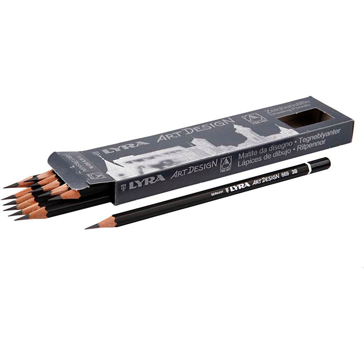 Crayons de dessin de design art lyra, D 6,9 mm, 3b, remplissage de 1,8 mm, 12 pièces 1 boîte