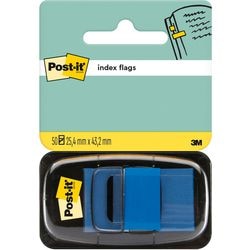 Index post-it 680-2-bl 25mm bleu inscriptible facilement amovible 50 feuilles