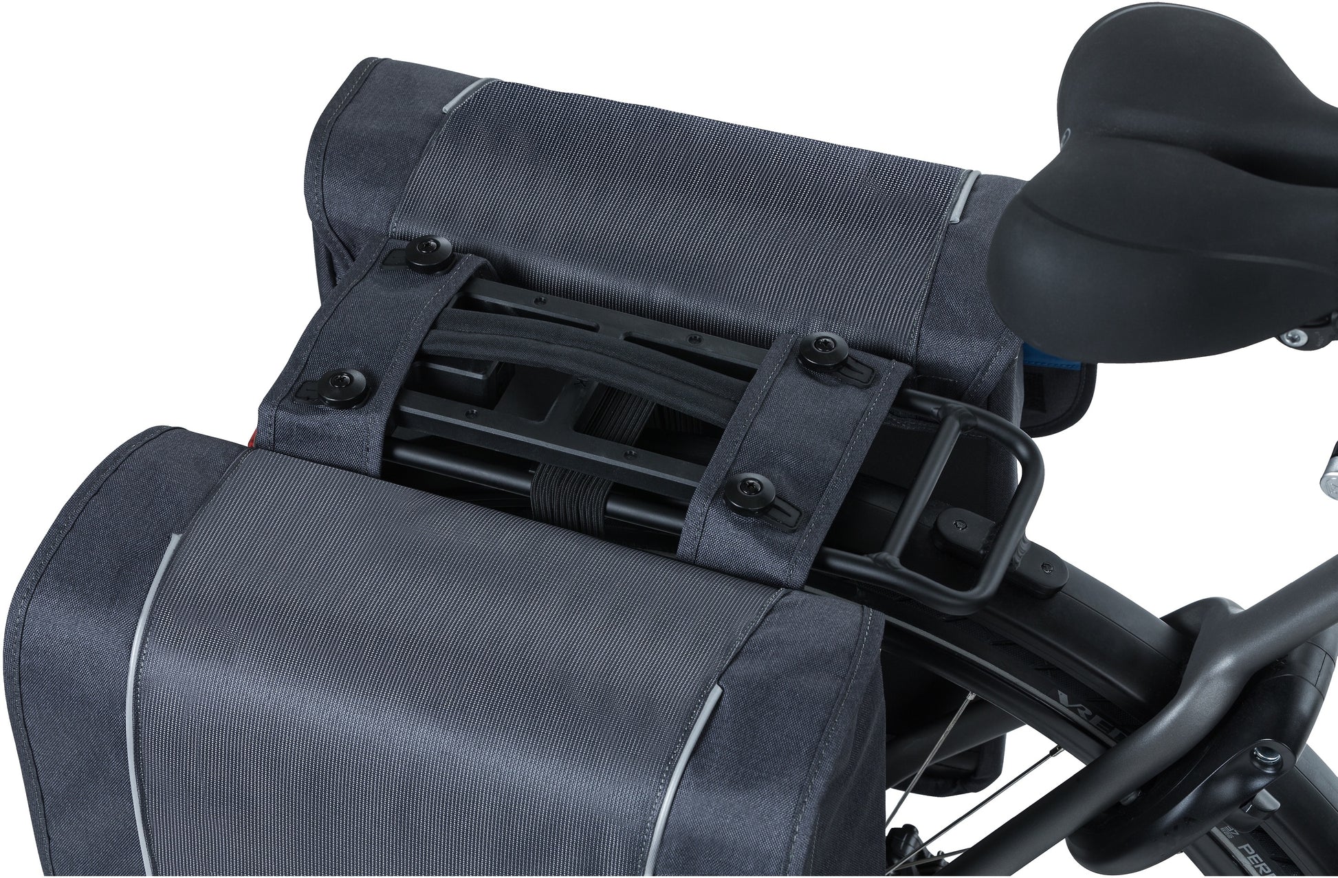 Basil Sport Design Sacoche double pour vélo - Anthracite - Vélo électrique - Unisexe - Réfléchissant
