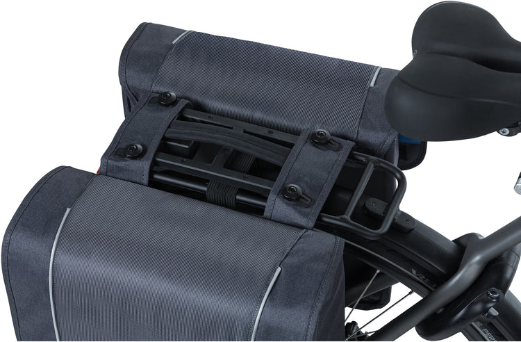 Basil Sport Design Sacoche double pour vélo - Anthracite - Vélo électrique - Unisexe - Réfléchissant