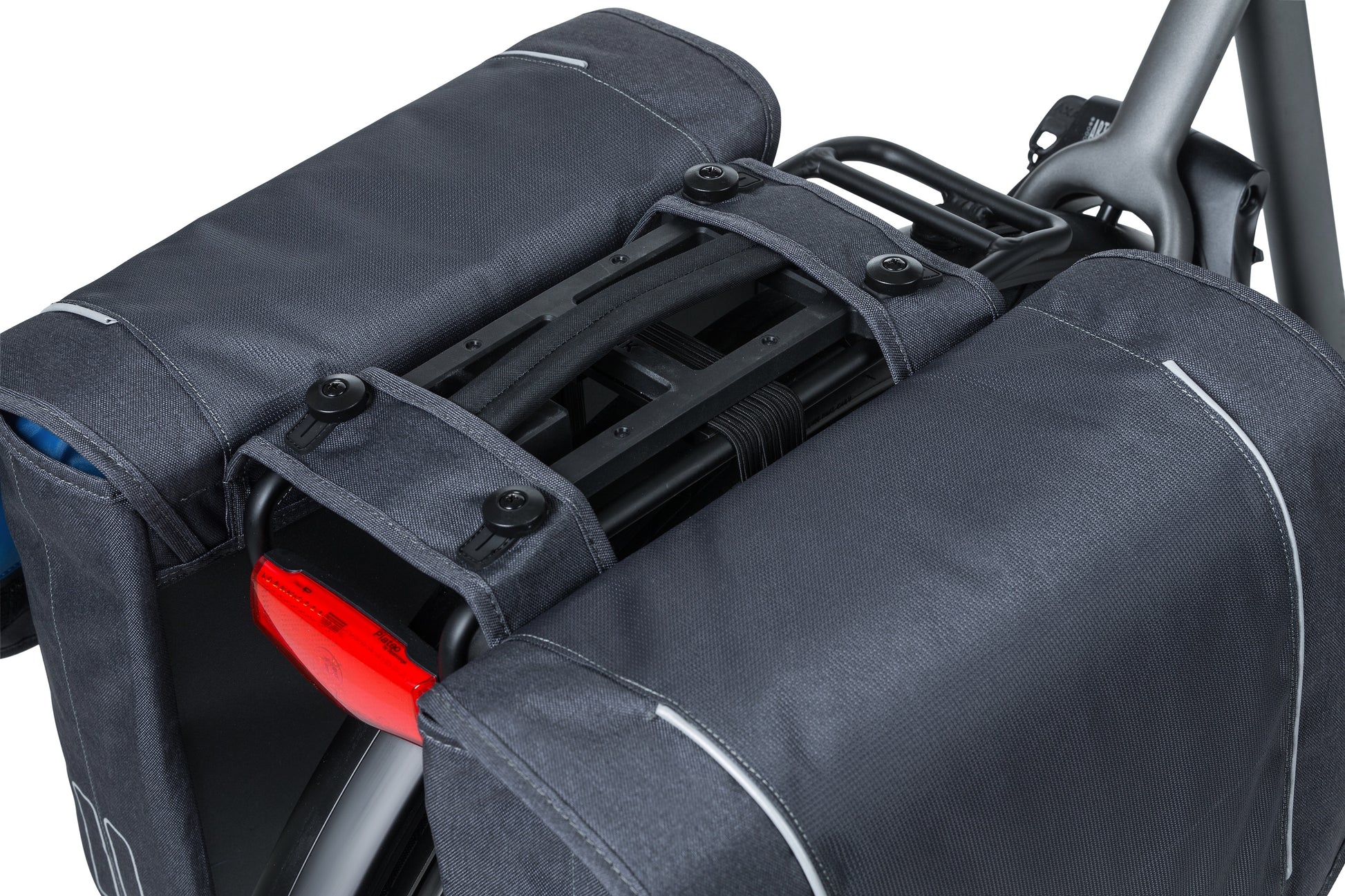 Basil Sport Design Sacoche double pour vélo - Anthracite - Vélo électrique - Unisexe - Réfléchissant