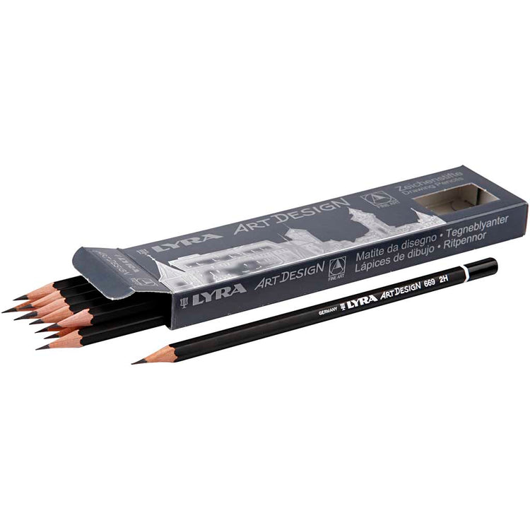 Crayons de dessin de design art lyra, D 6,9 mm, 2h, remplissant 1,8 mm, 12 pièces 1 boîte