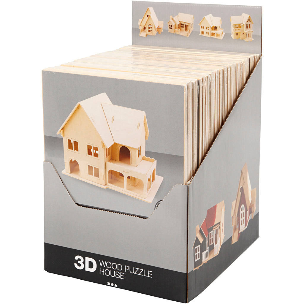 Creativ company Jeu de construction 3D en bois, 24 pièces, 1 boîte