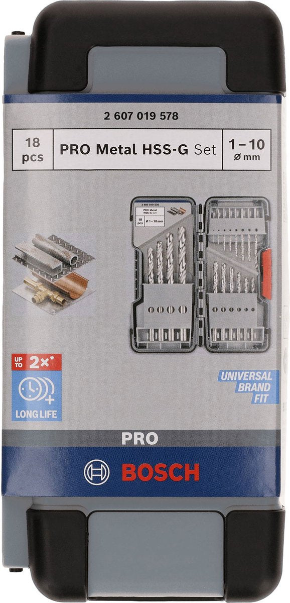 Boîte de forage Bosch hss-g 18 pièces diamètre 1-10mm (prix par pièce)