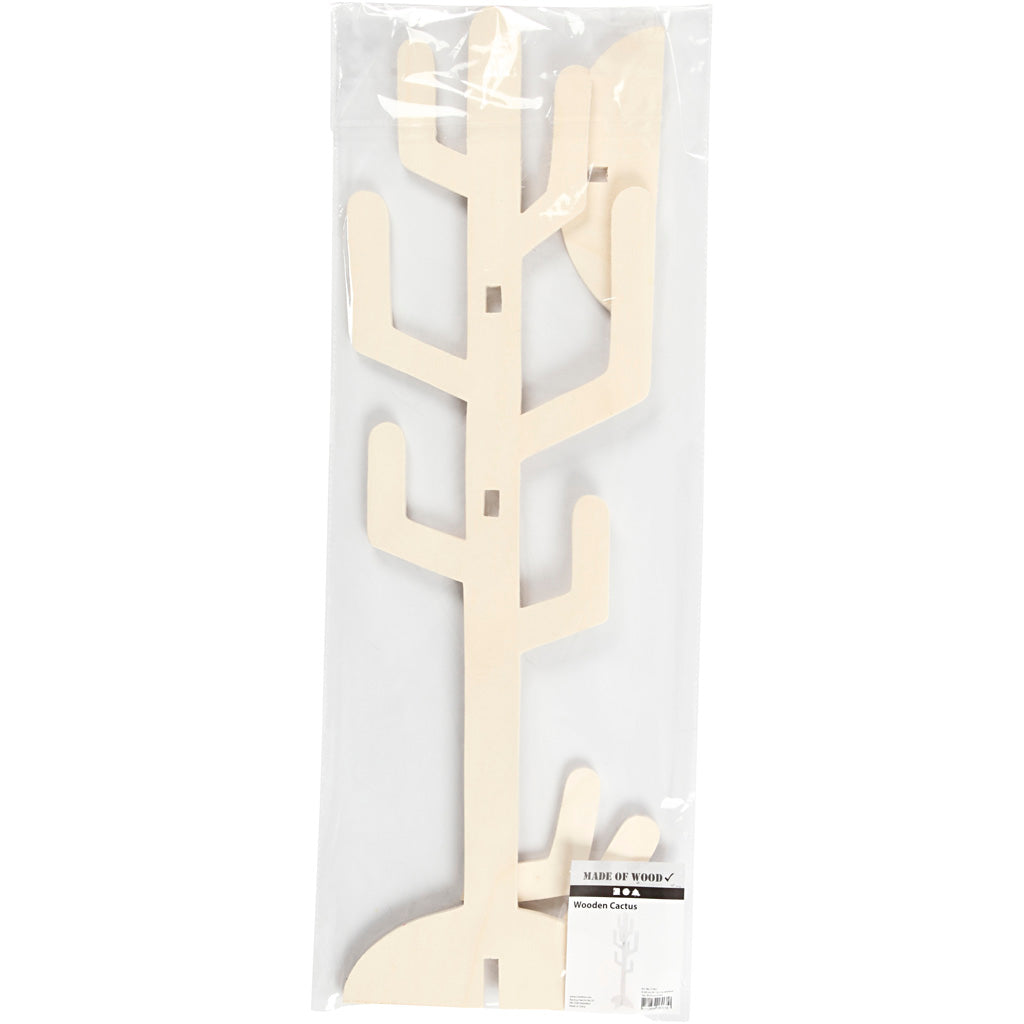 Creativ company cactus en bois, h : 60 cm, l : 18,5 cm, épaisseur 8 mm, 1 pièce