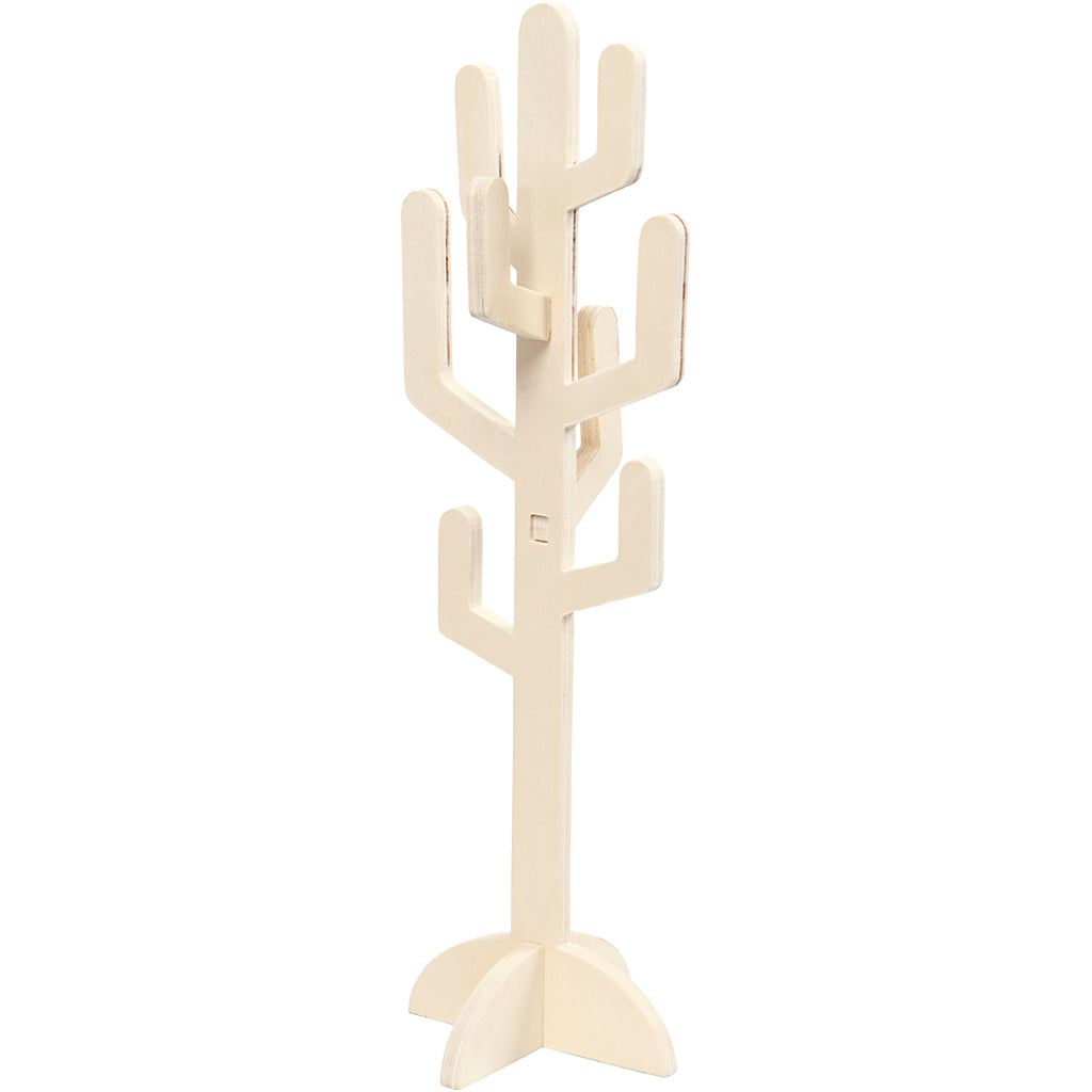 Creativ company cactus en bois, h : 38 cm, l : 12 cm, épaisseur 8 mm, 1 pièce