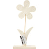 Creativ Company Fleur en bois avec pied, 26 cm