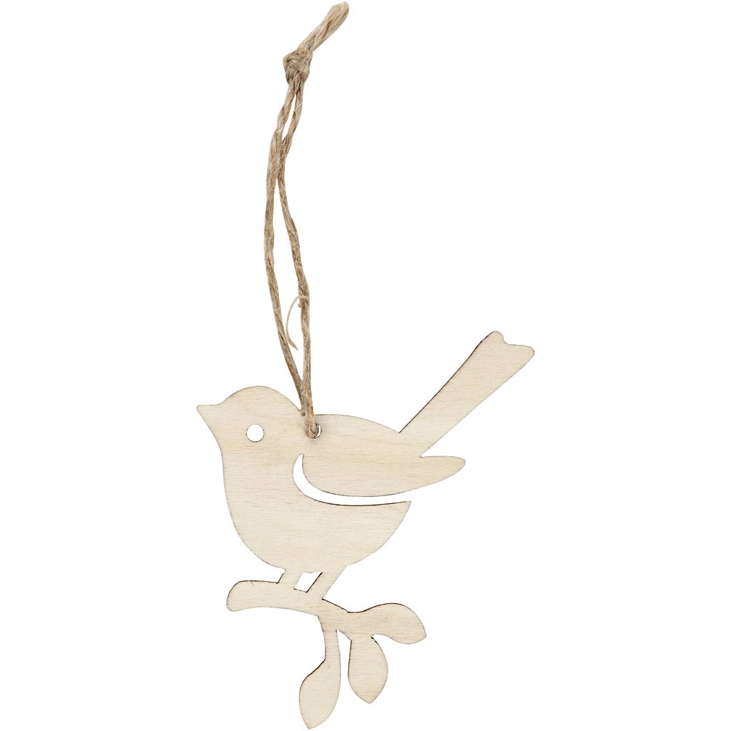 Creativ Company Pendant en bois Vogel, ensemble de 5