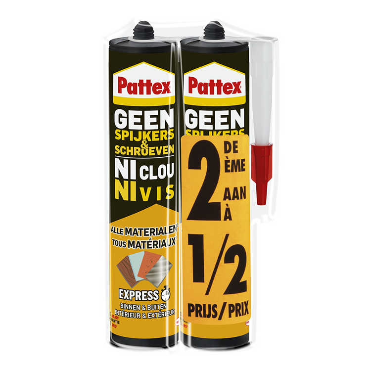 Pattex 1066732 - patex duopack sans clous sans vis express | 6 pièces
