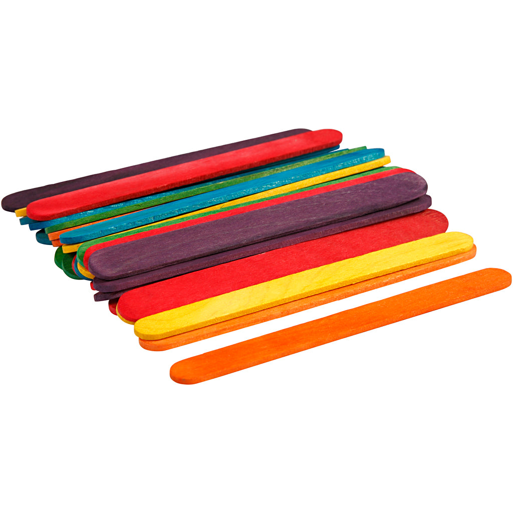 Bâtons d'artisanat en bois colorés, 30e.