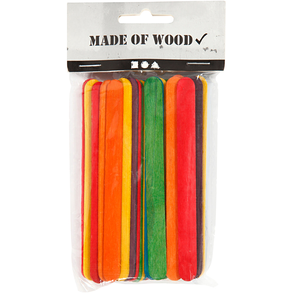 Bâtons d'artisanat en bois colorés, 30e.