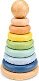 Woet ® anneaux à empiler en bois - tour d'empilage - empileur d'anneaux - fsc - jouets éducatifs en bois pour enfants - jouets montessori - à partir de 1 an