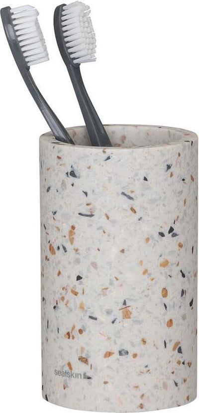 Mélange de peau de phoque - gobelet à brosse à dents - autoportant - terrazzo