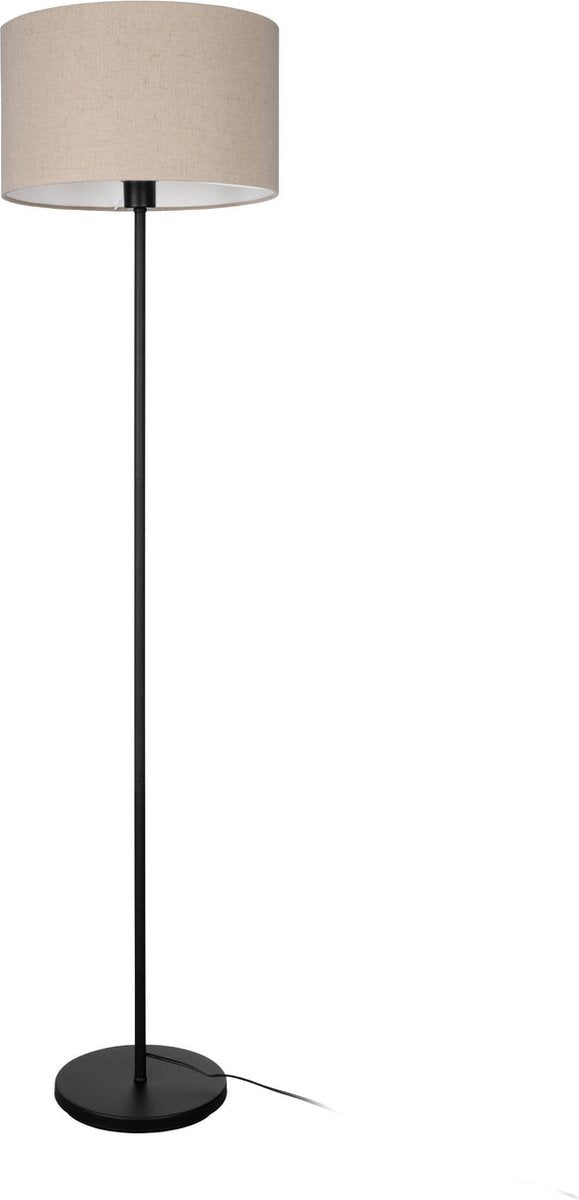 Lampadaire Eglo feniglia - e27 - 151 cm - beige|noir - lin