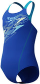Speedo medley logo médaillé maillot de bain de sport pour filles - bleu violet