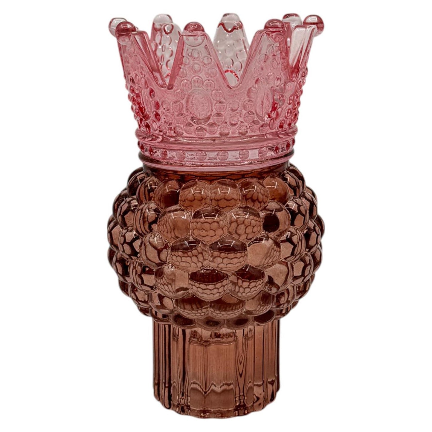 Bougeoir ambiance Manoir avec couronne rouge 8x13,8cm