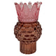 Bougeoir ambiance Manoir avec couronne rouge 8x13,8cm