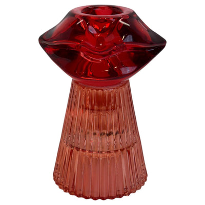 Bougeoir ambiance manoir lèvres 7,5x7,5x10,5cm
