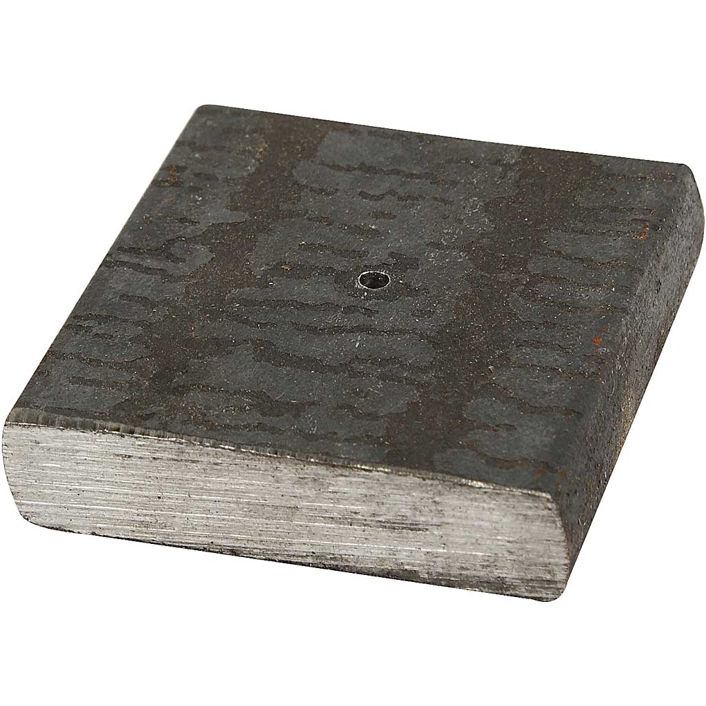 Socle en métal Creativ Company, dimensions 4x4x1 cm, diamètre du trou 2 mm, 1 pièce