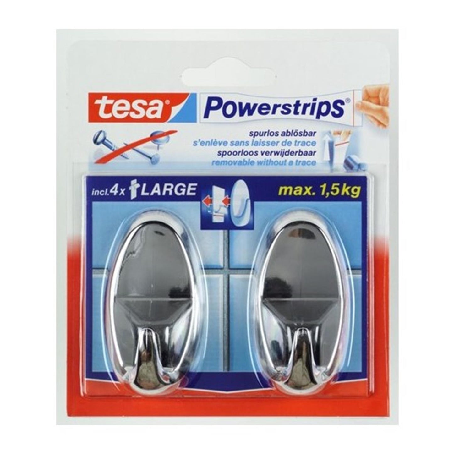 Tesa crochet l chrome brillant