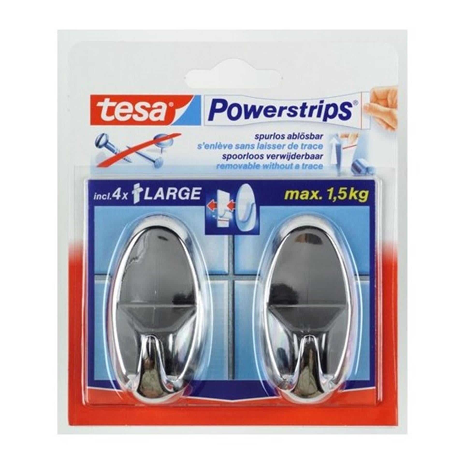 Tesa crochet l chrome brillant