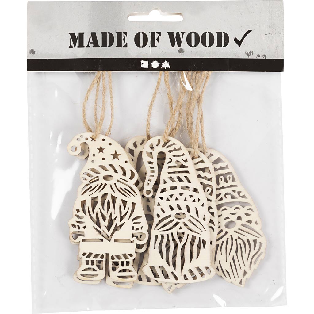 Creativ company nain de Noël scandinave, h: 8 cm, l: 4 cm, 6 pièces 1 boîte