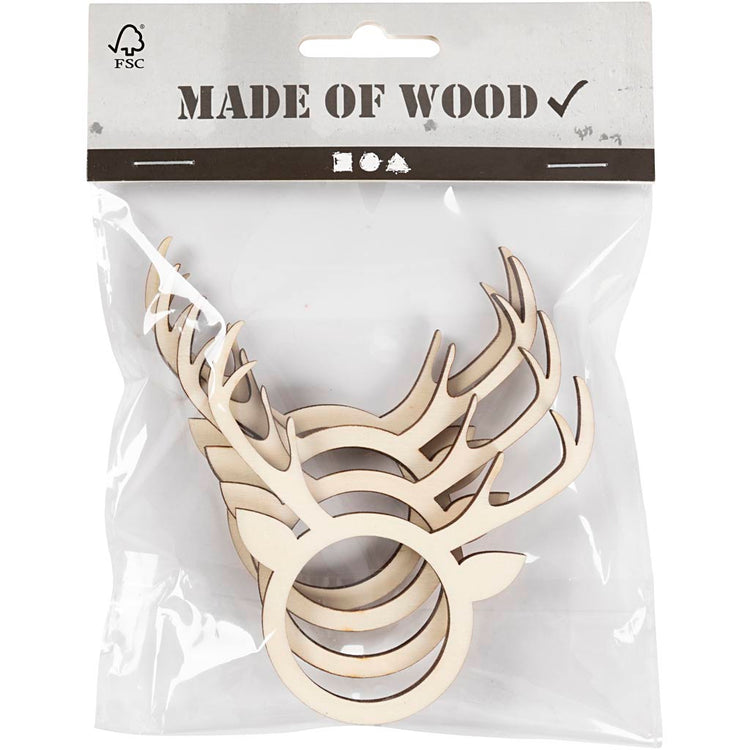 Rond de serviette Creativ company, h : 8 cm, d : 5 mm, d 4,5 cm, taille du trou 3,5 cm, 4 pièces 1 boîte
