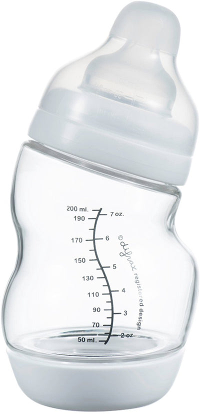 Biberon en verre large Difrax - 200 ml - blanc - 1 pièce