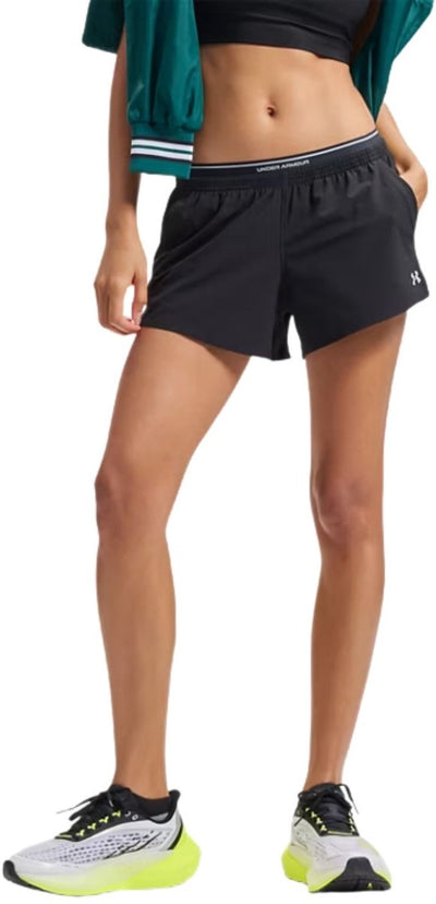 Under armour ua vanish woven 3in shorts-blk pantalon de sport pour femme - noir ultime - gris mod