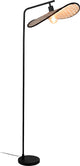 Lampadaire Eglo Marywell - e27 - 159,5 cm - marron noir - bois