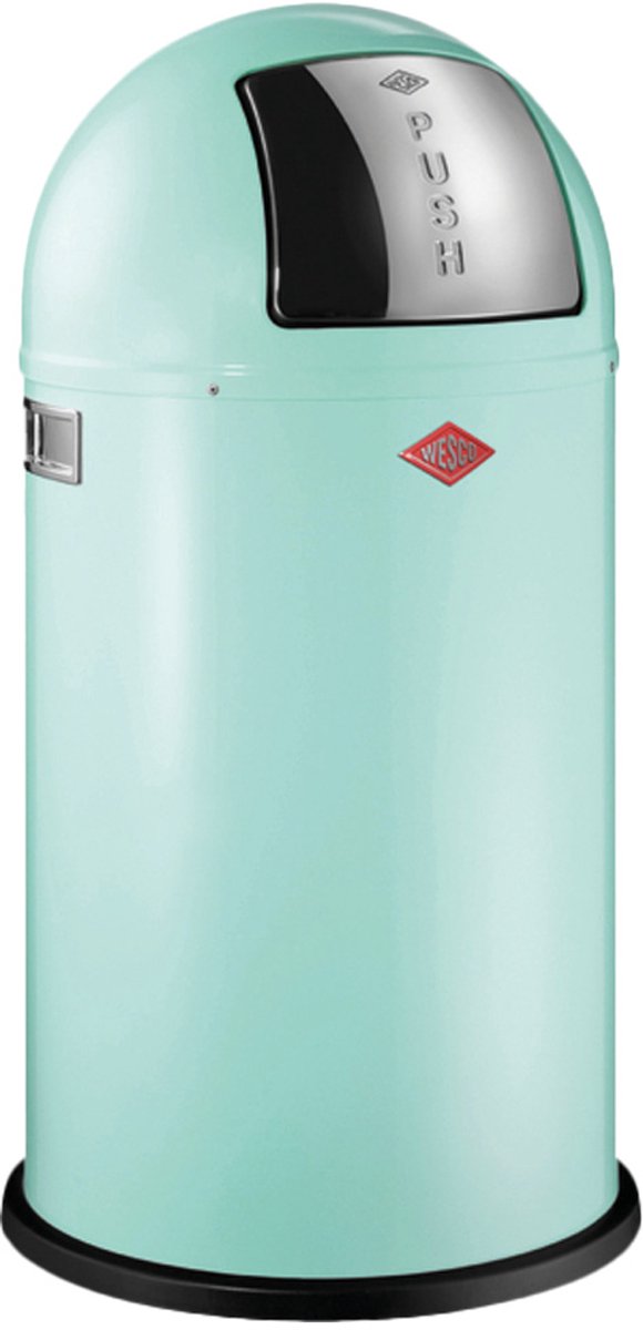 Poubelle pushboy Wesco | 50 litres | métal - menthe | poubelle - fabriquée en Allemagne