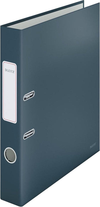 Classeur Leitz Cosy A4 180° avec étiquette au dos - 2 anneaux avec surface souple - largeur de dos 50 mm - gris velours