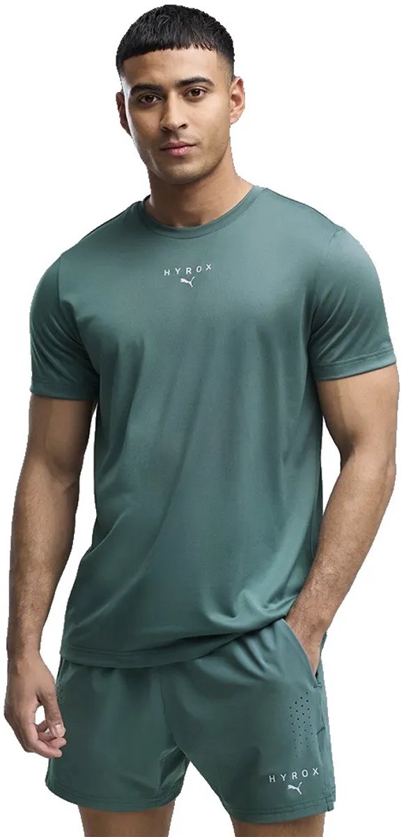 Puma x hyrox poly graphique t-shirt manches courtes vert xl homme