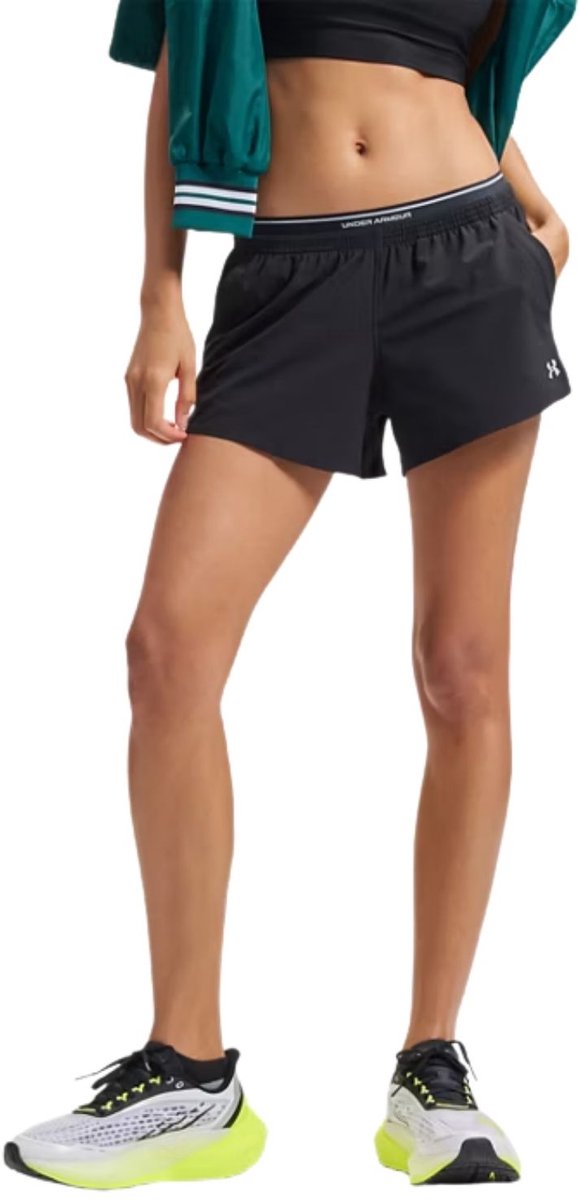 Under armour ua vanish woven 3in shorts-blk pantalon de sport pour femme - noir ultime - gris mod