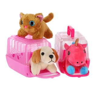 Animal en peluche dans une valise de voyage assortie | 12 pièces