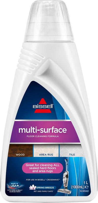 Bissell multisurface 1l - nettoyant pour crosswave spinwave - élimination sans effort de la saleté - parfum frais - séchage rapide, sans traces - pour bois, stratifié, carrelage, vinyle - 1789l