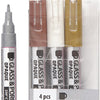 Creativ Company Glass Porcelain Pierres comparant Brown Gold Silver White, 4st.