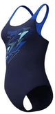 Maillot de bain 1 pièce de sport femme Speedo medley logo médaillé - bleu marine