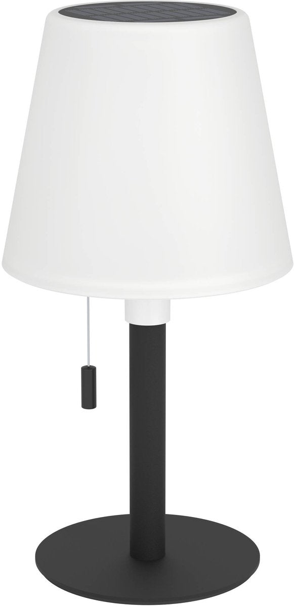 Lampe de table Eglo montapalma intérieur et extérieur - rechargeable (jusqu'à 60 heures de lumière) - solaire - 30 cm - noir et blanc - lumière blanc chaud et RGB réglable - sans fil - dimmable