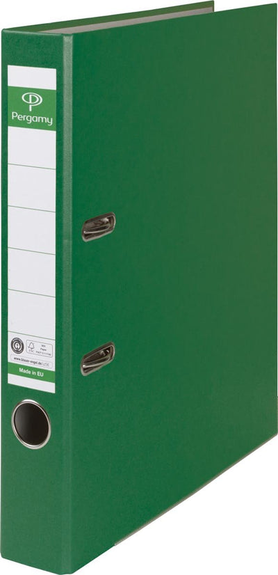 Classeur Pergamy A4 en pp et papier, dos de 5 cm - vert