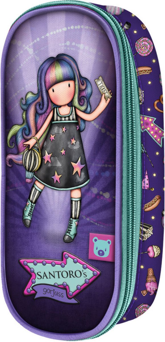Trousse scolaire Gorjuss up and away violet (10 x 23 x 6 cm)