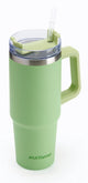 Mug de voyage Muitomas - mug de voyage - double paroi isolée - anse en paille pratique - 900 ml - vert