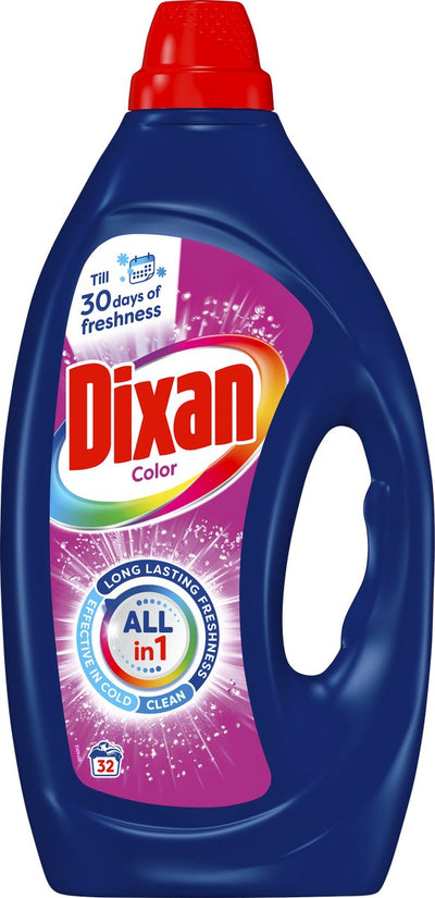 Dixan gel color - lessive liquide - linge coloré - nettoyage fiable - 4 x 33 lavages - pack économique