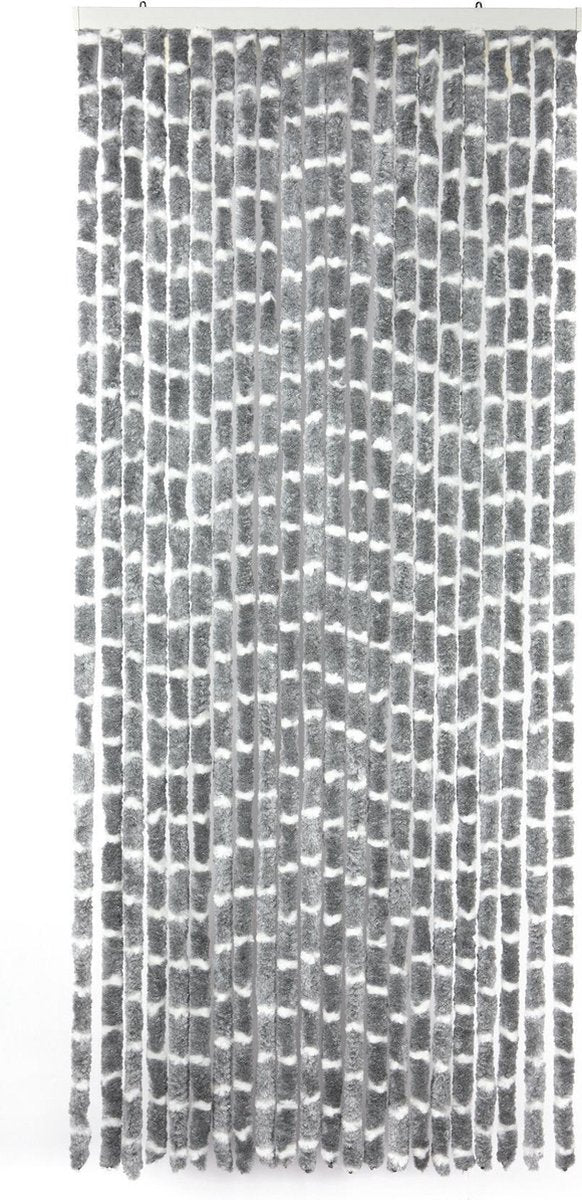 Rideau anti-mouches Arisol - 'queue de chat' - 220x90 cm - gris blanc mélangé