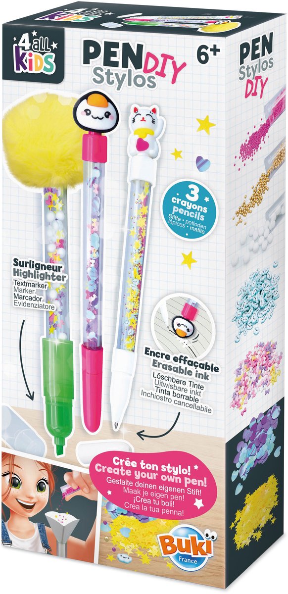 Buki france buki - stylo bille diy - kawaii - personnalisez votre stylo bille