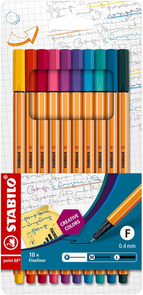 Feutres fins Stabilo point 88 fashion colours - 10 pcs.